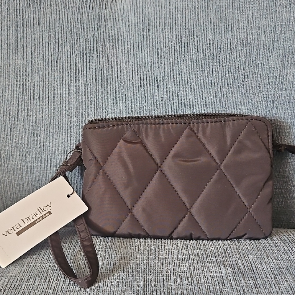 NWT Vera Bradley Quilted Wristlet in Black